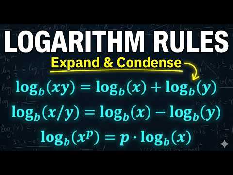 Properties of Logarithms: Expanding & Condensing (Product, Quotient, Power Rules)
